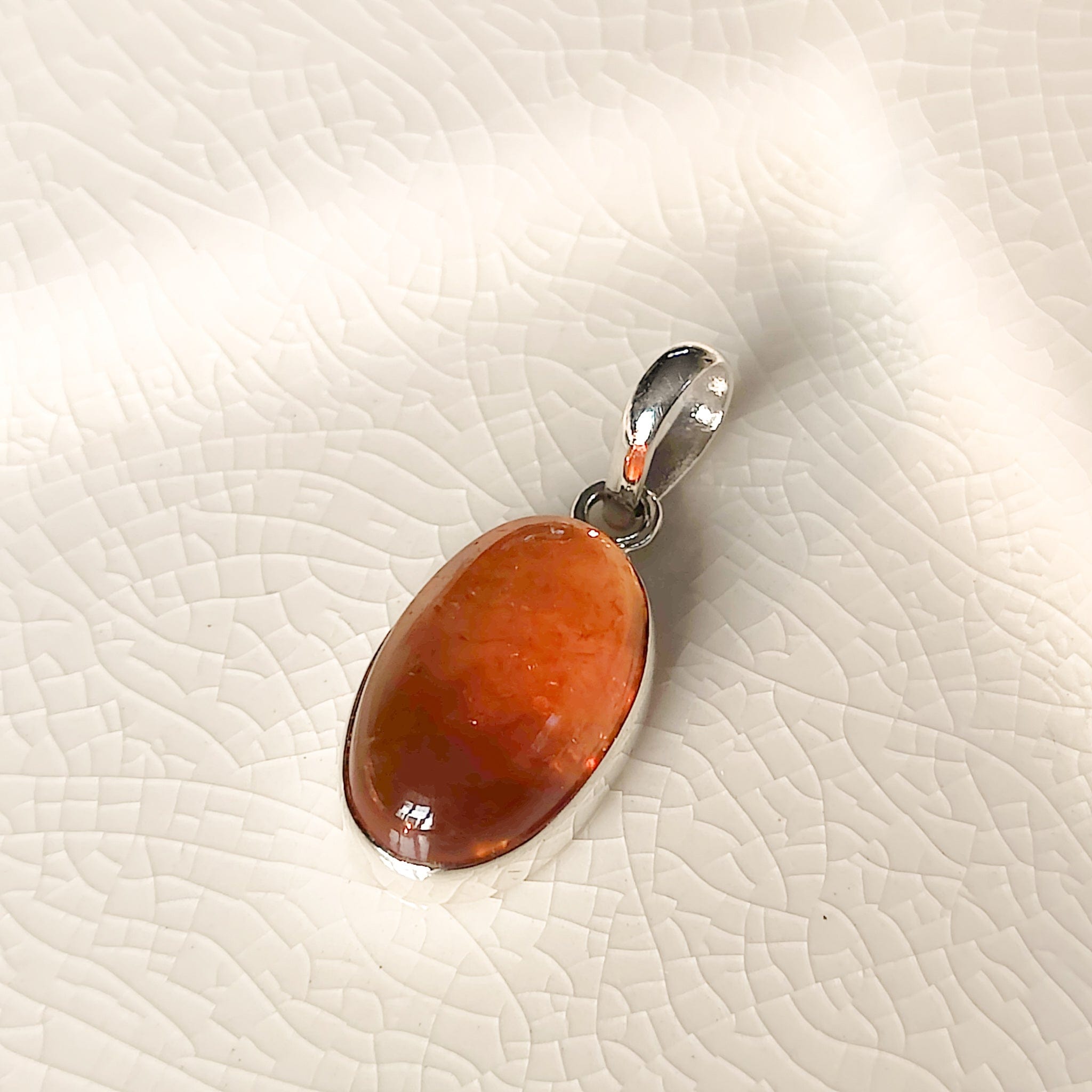 Hepburn and Hughes Brandy Citrine Pendant | 20mm Oval | 13th Anniversary | Sterling Silver
