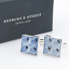 Hepburn and Hughes Building Block Cufflinks | Chrome Coated 15mm | Sterling Silver