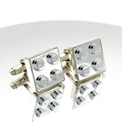 Hepburn and Hughes Building Block Cufflinks | Chrome Coated 15mm | Sterling Silver
