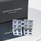 Hepburn and Hughes Building Block Cufflinks | Chrome Coated 15mm | Sterling Silver