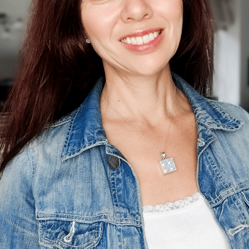 Hepburn and Hughes Building Block Pendant | Chrome Coated 15mm | Sterling Silver