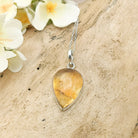 Hepburn and Hughes Citrine Pendant | 25m Teardrop | November Birthstone | Sterling Silver