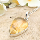 Hepburn and Hughes Citrine Pendant | 25m Teardrop | November Birthstone | Sterling Silver