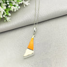 Hepburn and Hughes Clarice Cliff Pendant | Original Orange/Yellow Art Deco Pottery | Sterling Silver