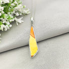 Hepburn and Hughes Clarice Cliff Pendant | Original Orange/Yellow Art Deco Pottery | Sterling Silver