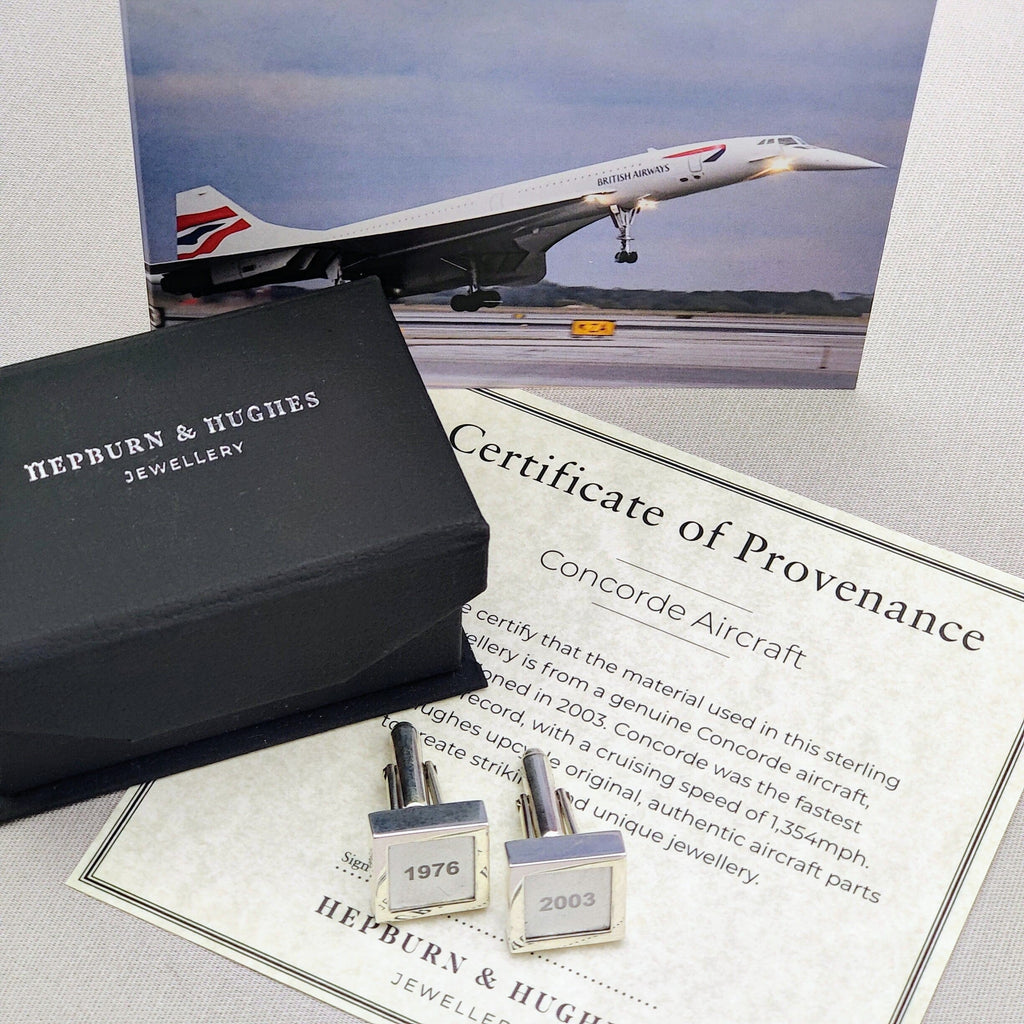 Hepburn and Hughes Concorde Cufflinks | Limited Edition Cuff Links | Sterling Silver