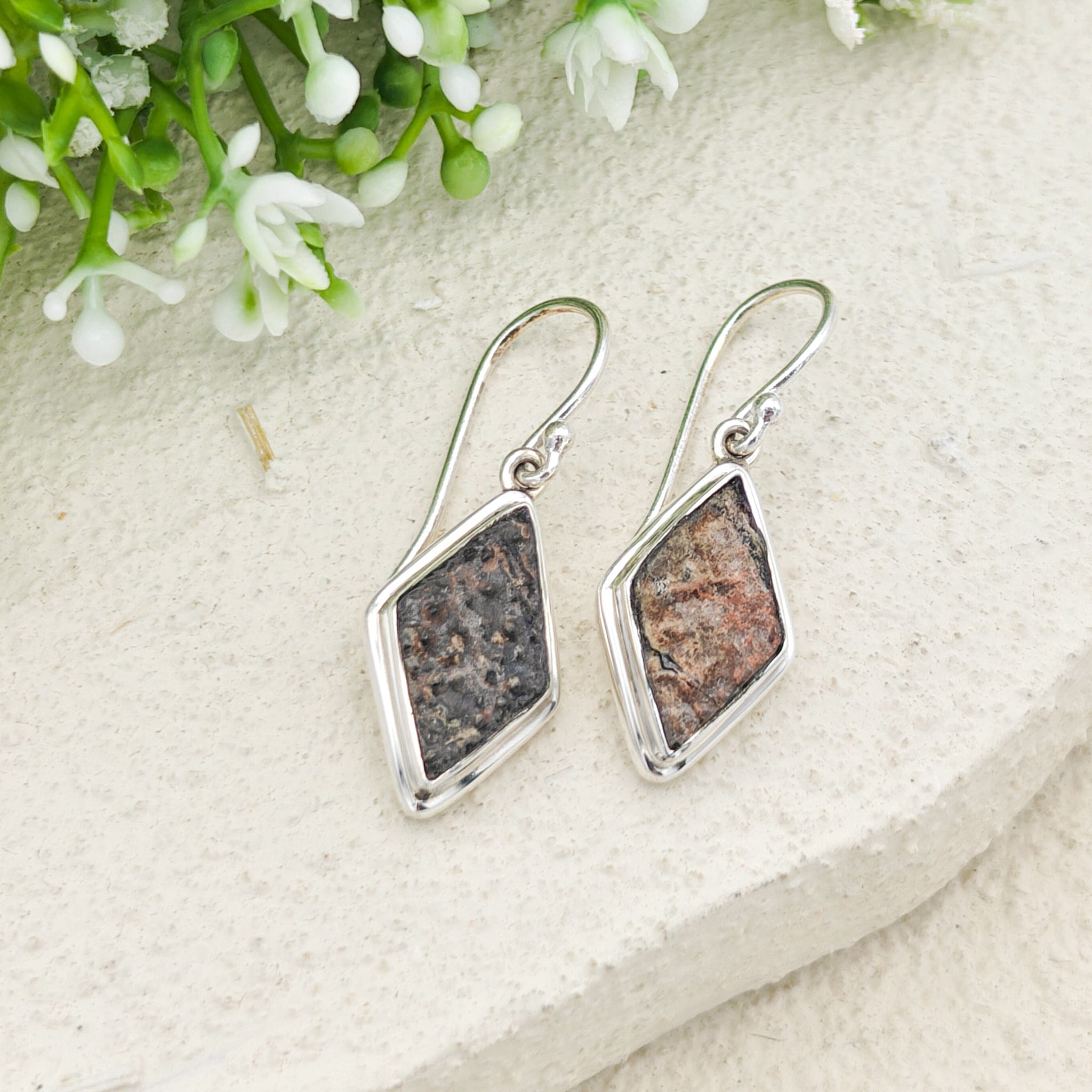 Hepburn and Hughes Dinosaur Egg Shell Fossil Earrings | Jurassic Jewellery | Dinosaur Gift | Sterling Silver