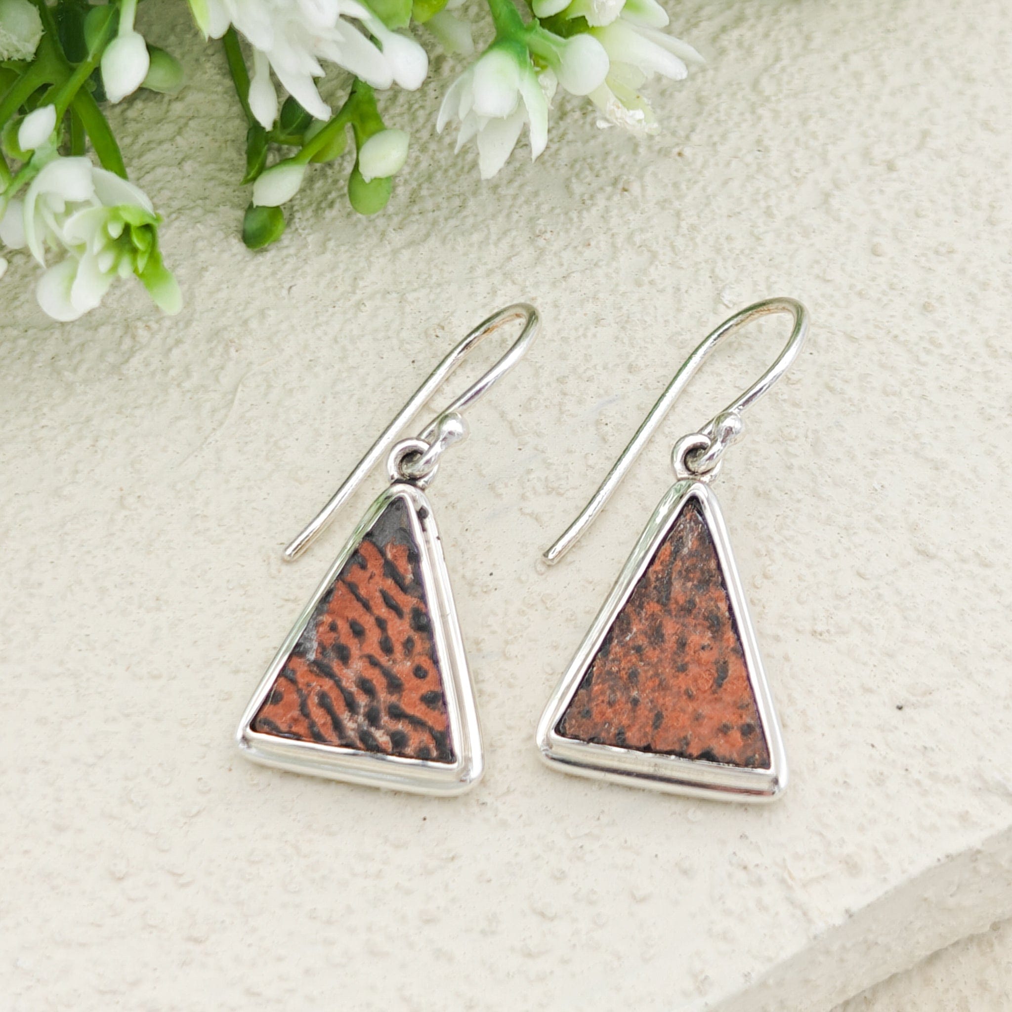 Hepburn and Hughes Dinosaur Egg Shell Fossil Earrings | Jurassic Jewellery | Dinosaur Gift | Sterling Silver