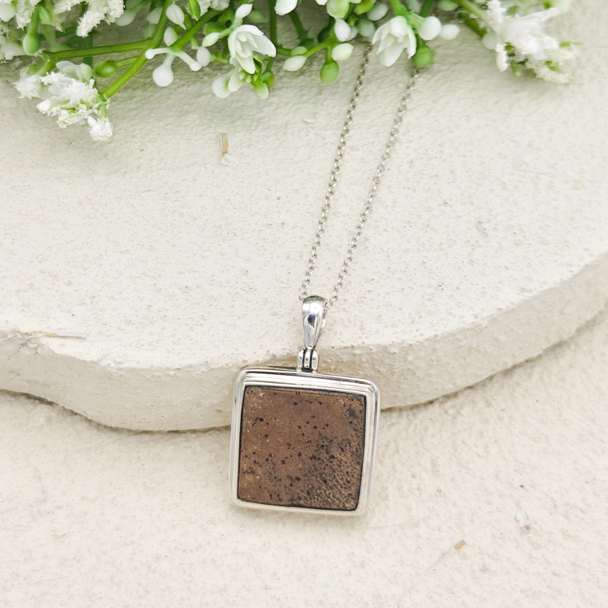 Hepburn and Hughes Dinosaur Egg Shell Pendant | Fossil Necklace | Dinosaur Gift | Sterling Silver