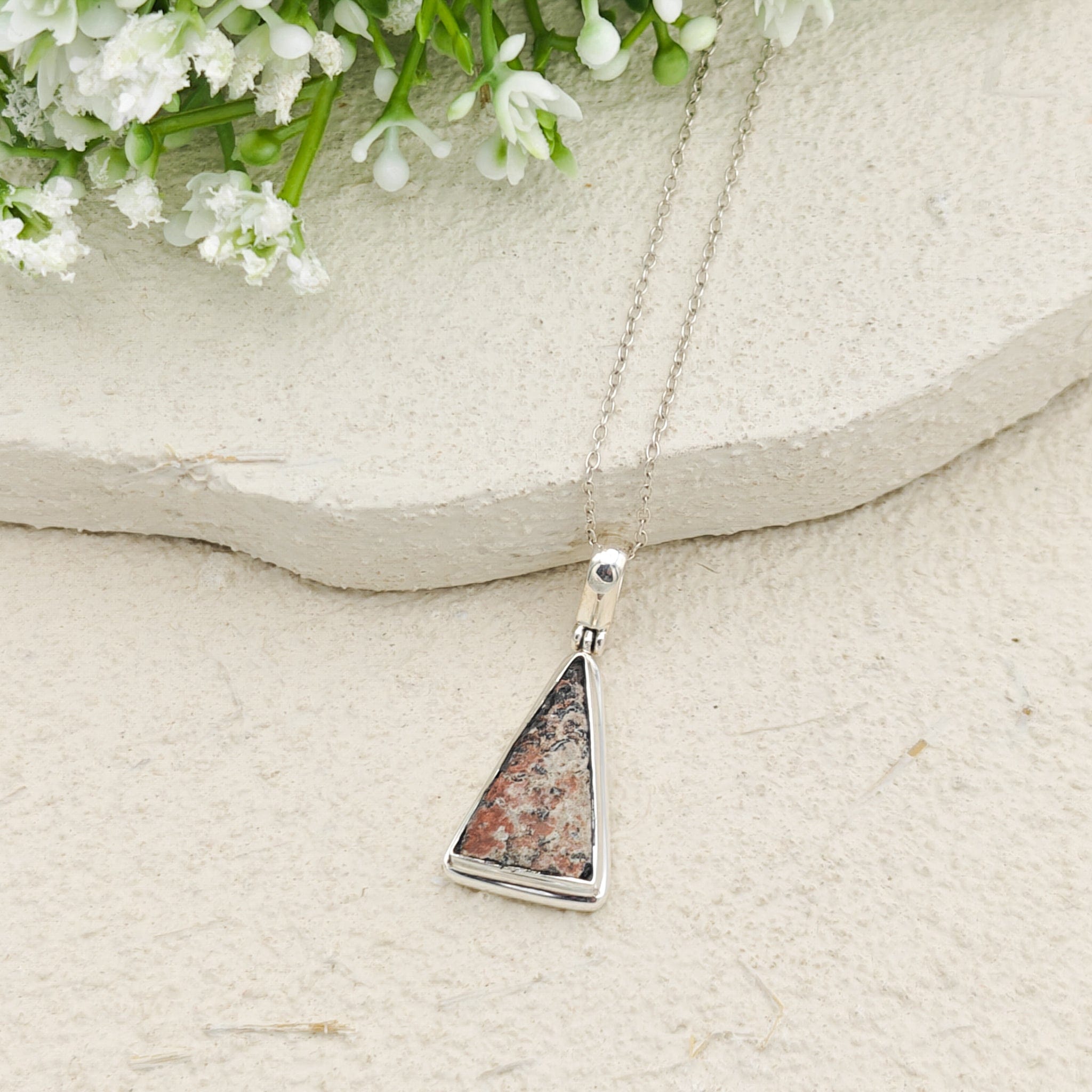 Hepburn and Hughes Dinosaur Egg Shell Pendant | Fossil Necklace | Jurassic Gift | Sterling Silver