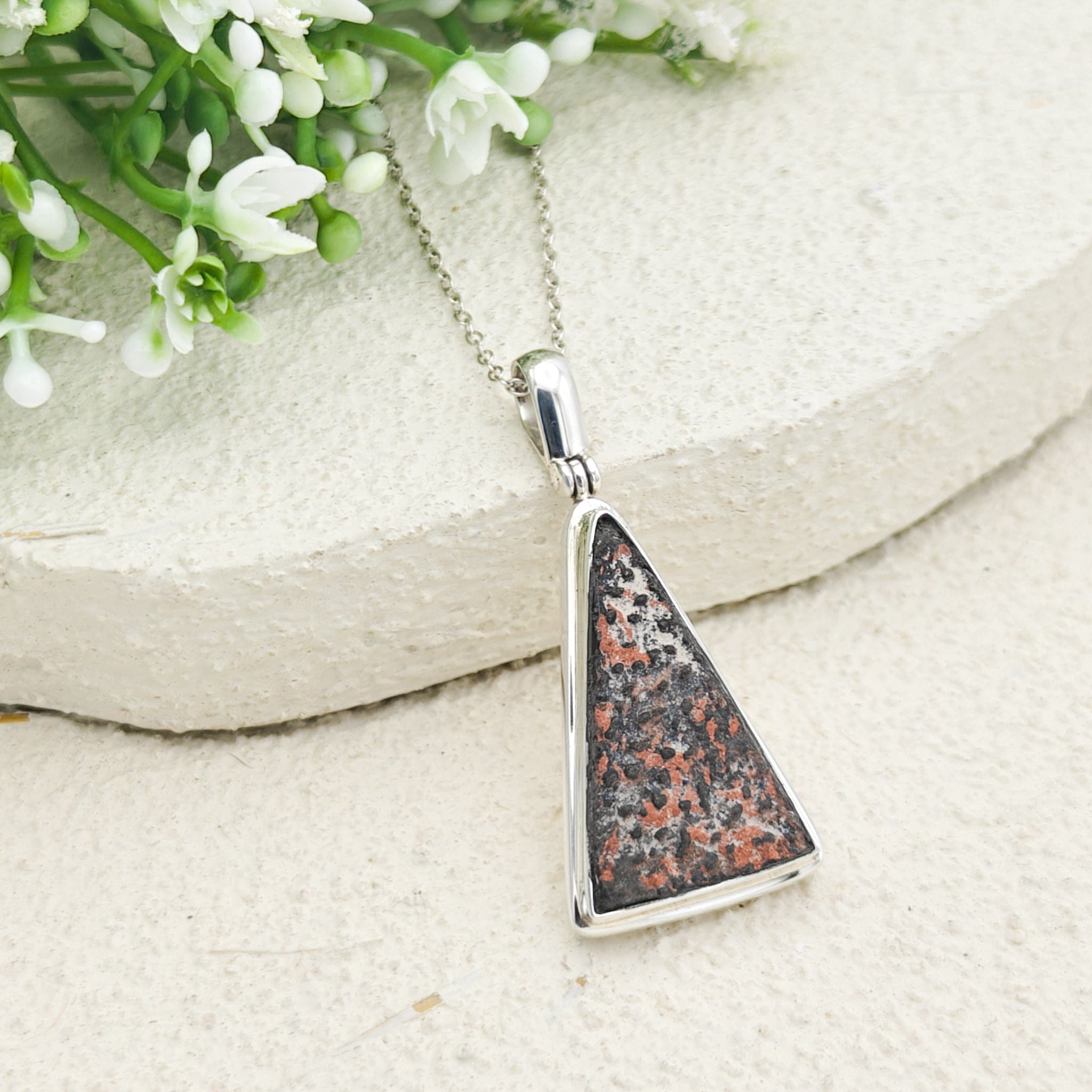 Hepburn and Hughes Dinosaur Egg Shell Pendant | Fossil Necklace | Jurassic Gift | Sterling Silver