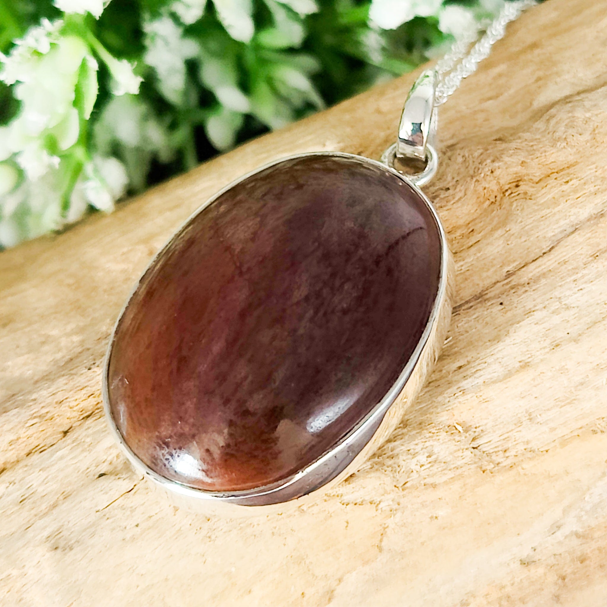 Hepburn and Hughes Dinosaur Pendant | Brontosaurus Fossil Necklace | 30mm Oval | Sterling Silver