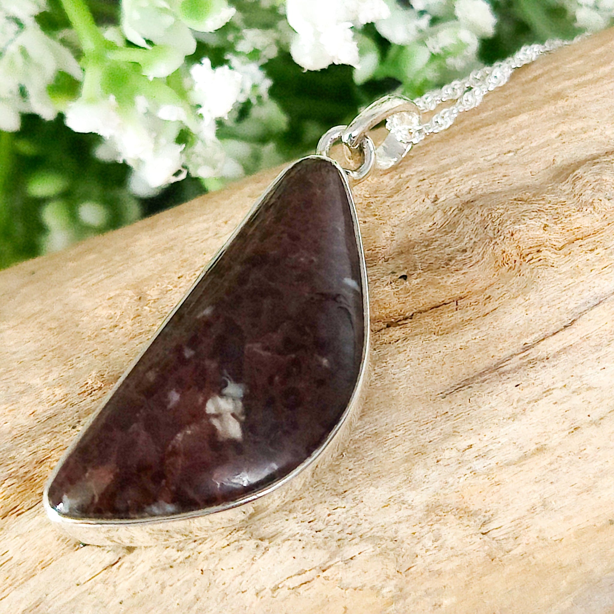 Hepburn and Hughes Dinosaur Pendant | Brontosaurus Fossil Necklace | 33mm abstract | Sterling Silver