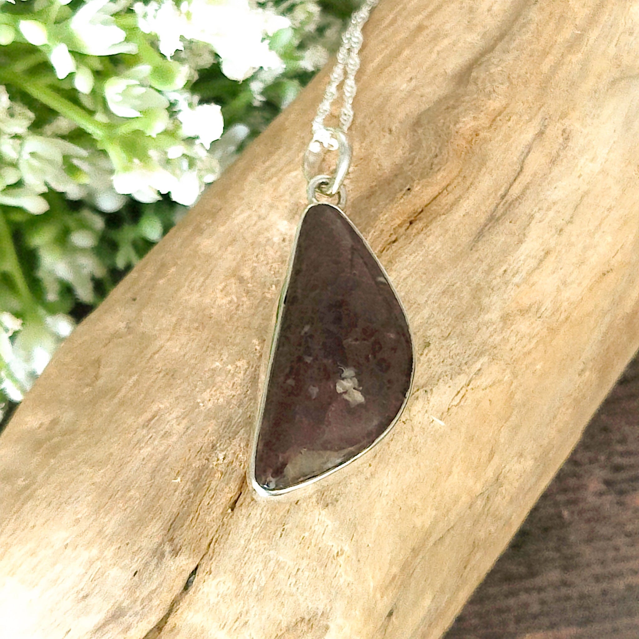 Hepburn and Hughes Dinosaur Pendant | Brontosaurus Fossil Necklace | 33mm abstract | Sterling Silver