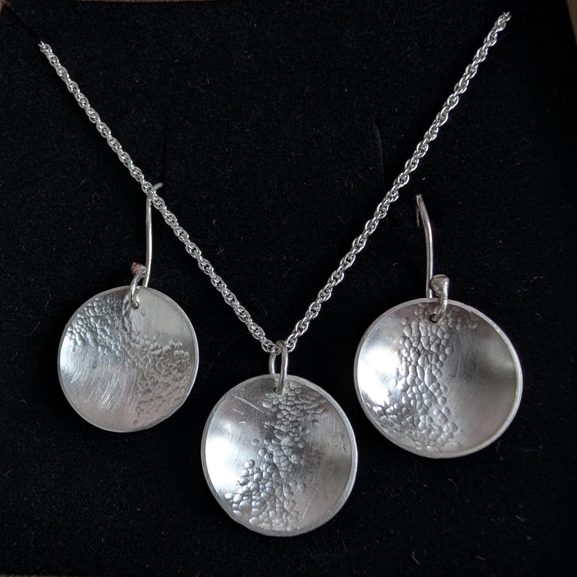 Dezanne Design Eco Silver Hammered Dome Pendant | 18 mm Circle | Necklace | Recycled Sterling Silver (Copy)