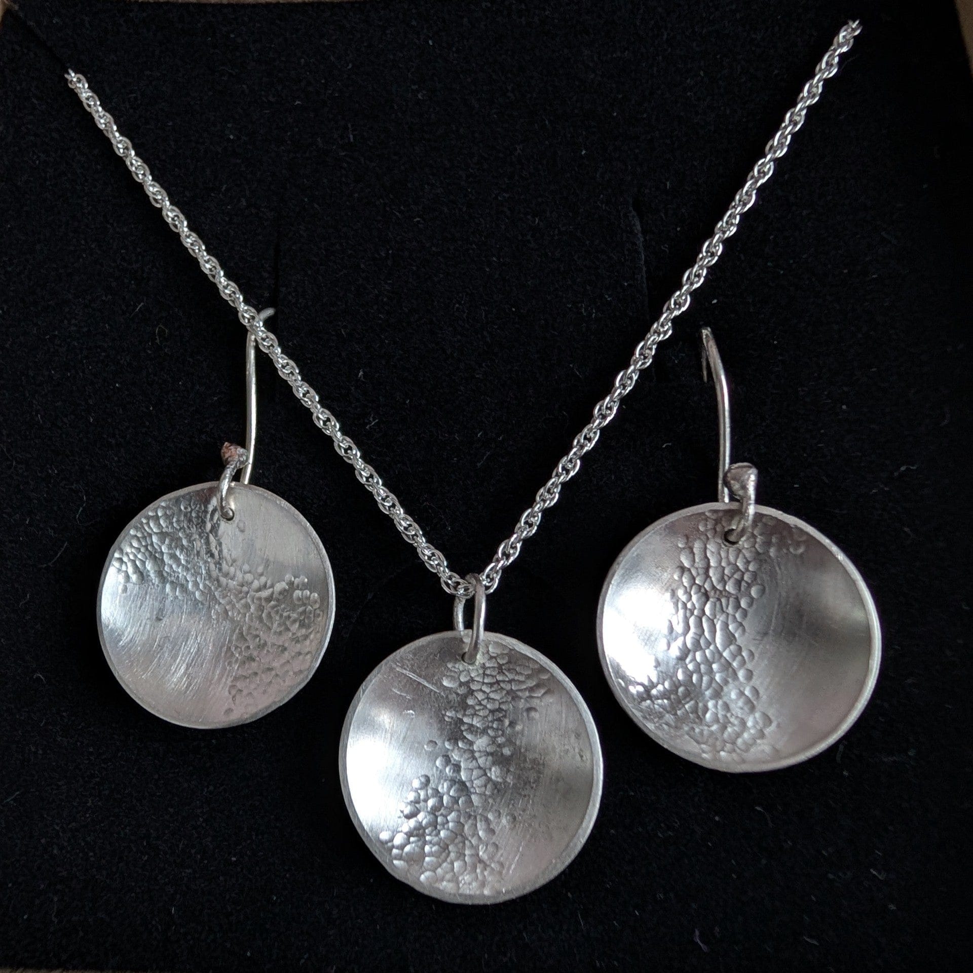 Dezanne Design Eco Silver Hammered Dome Pendant | 18 mm Circle | Necklace | Recycled Sterling Silver (Copy)