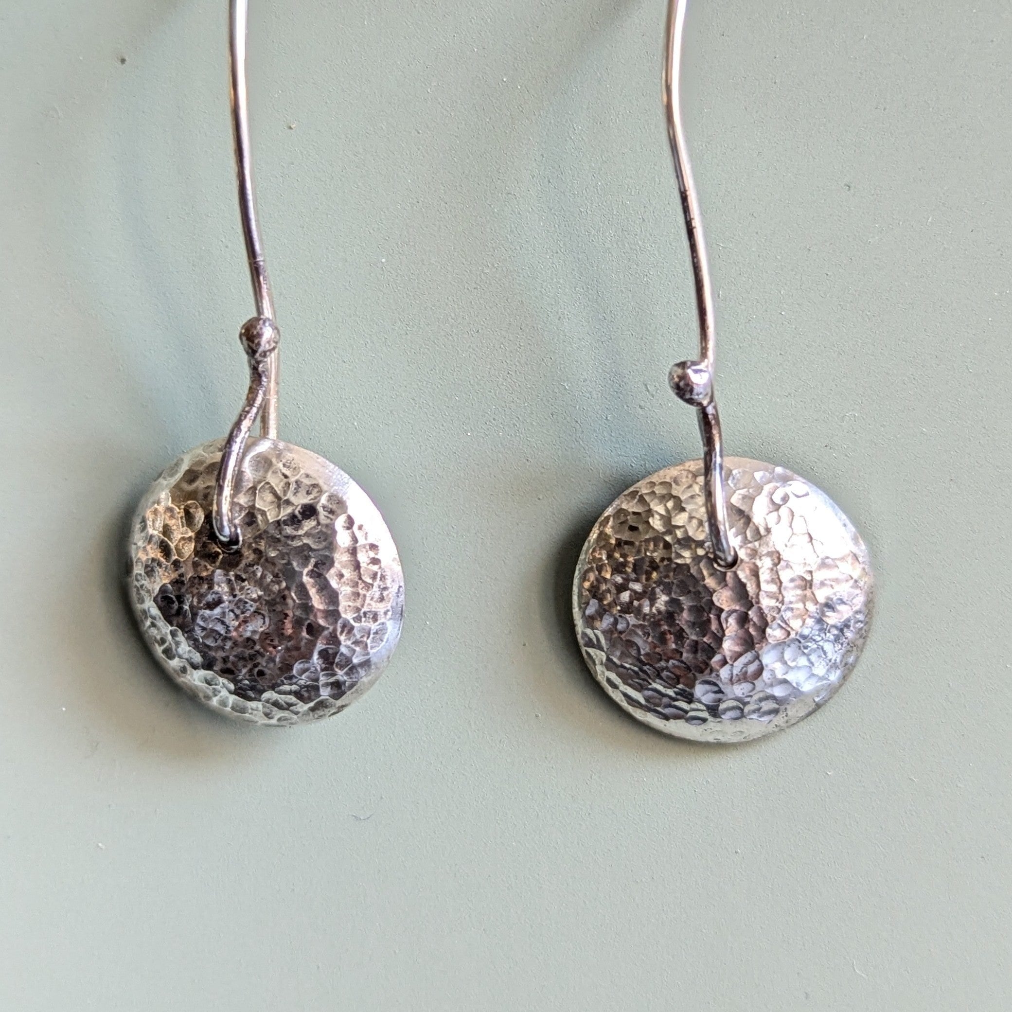 Dezanne Design Eco Silver Textured Dome Earrings