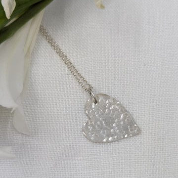 Dezanne Design Ecosilver Hammered Heart Pendant