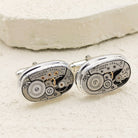 Hepburn and Hughes Elgin Watch Movement Cufflinks I Sterling Silver