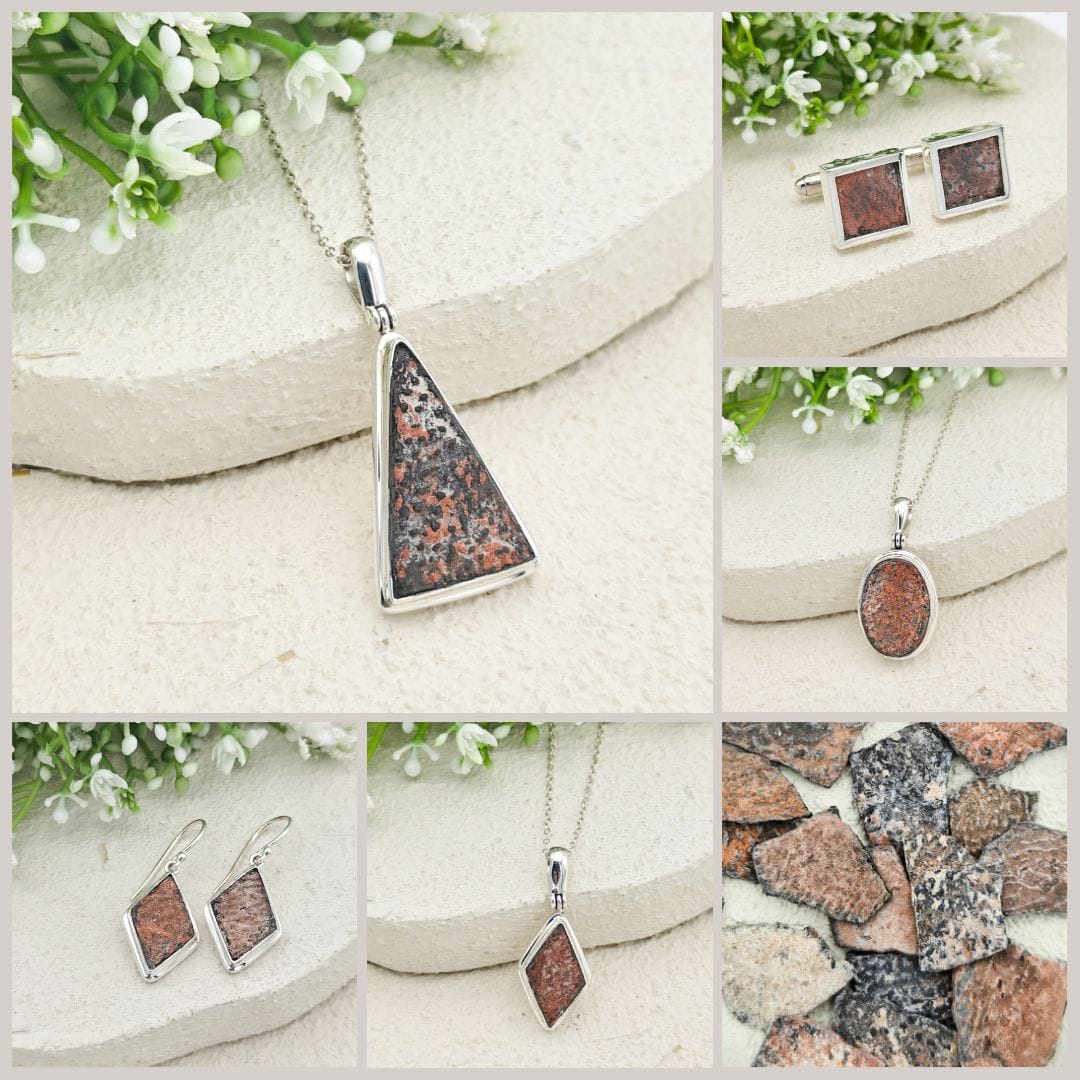 Hepburn and Hughes Fossilised Dinosaur Egg Cufflinks | Jurassic Gift | Sterling Silver