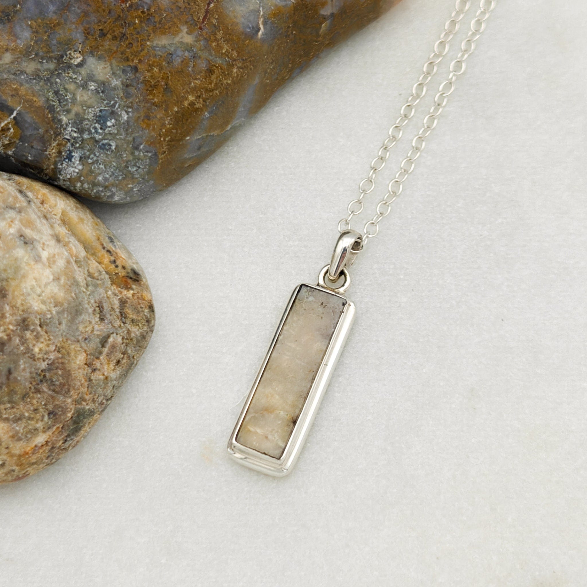 Hepburn and Hughes Fossilised Dinosaur Poo Pendant | Coprolite Fossil Gift | Sterling Silver