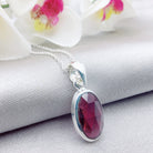 Hepburn and Hughes Garnet Gemstone Pendant | Oval | Aquarius Gift | Sterling Silver