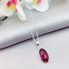 Hepburn and Hughes Garnet Gemstone Pendant | Oval | Aquarius Gift | Sterling Silver