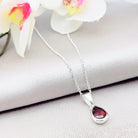 Hepburn and Hughes Garnet Pendant | Small Teardrop | 2nd anniversary gift | Sterling Silver