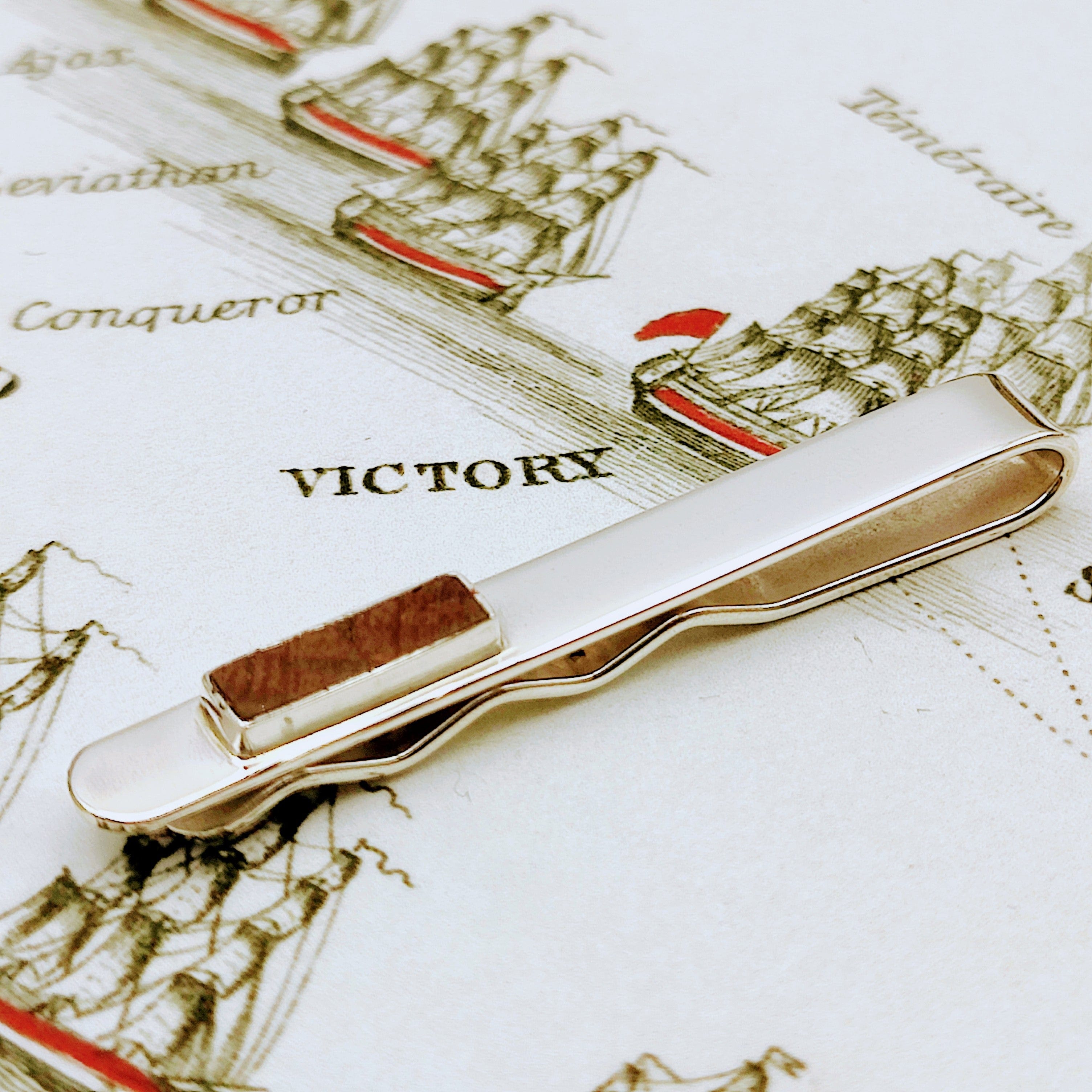 Hepburn and Hughes HMA Victory Oak Tie Pin for Men | Nautical Gift | Set in Sterling Silver