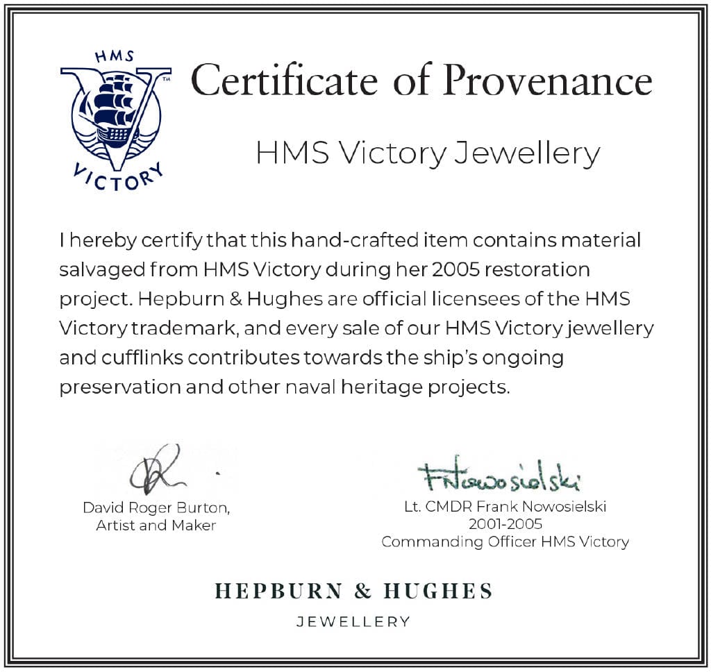 Hepburn and Hughes HMS Victory Cufflinks | Made with reclaimed Copper from HMS Victory | Sterling Silver