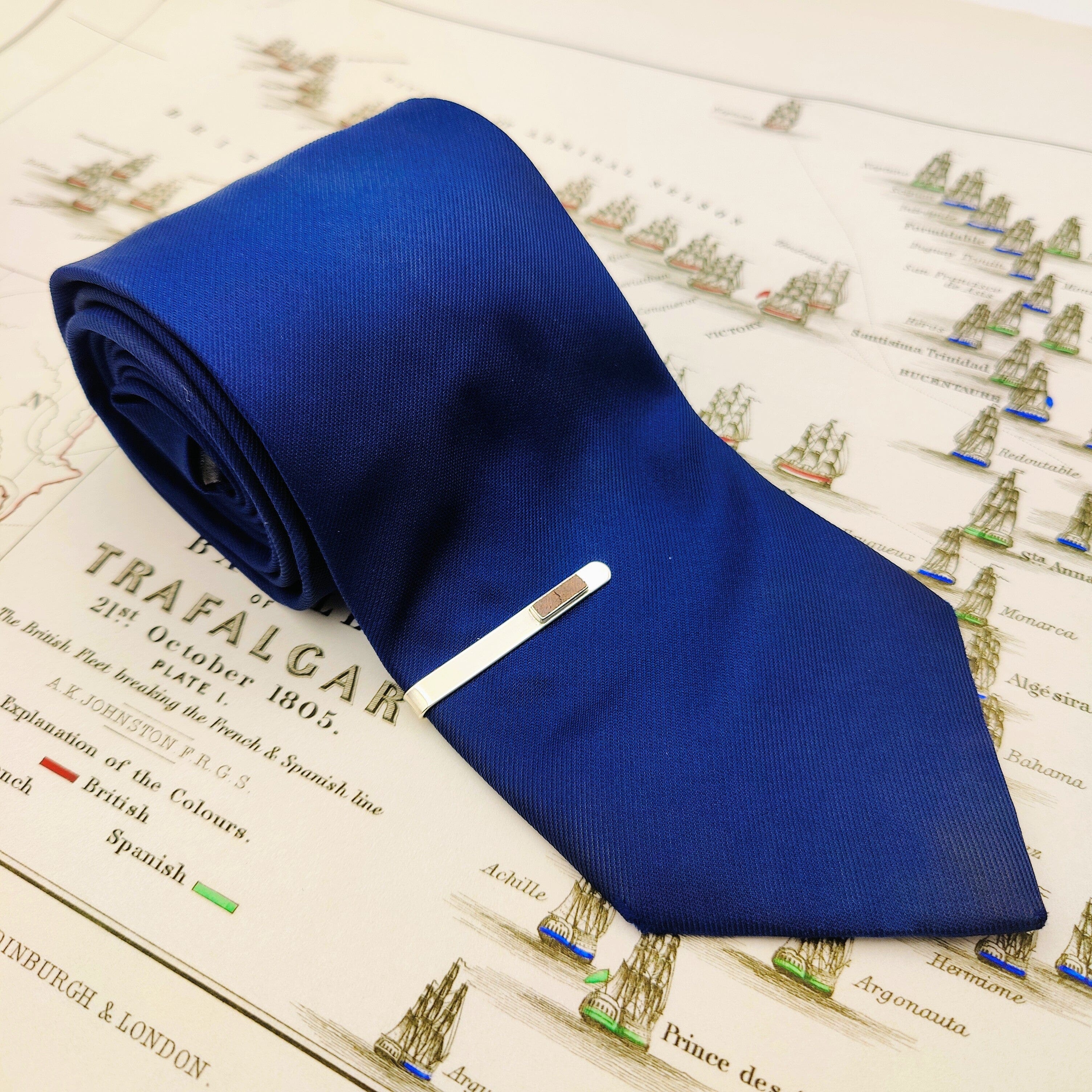 Hepburn and Hughes HMS Victory Oak Tie Pin for Men | Nautical Gift | Set in Sterling Silver