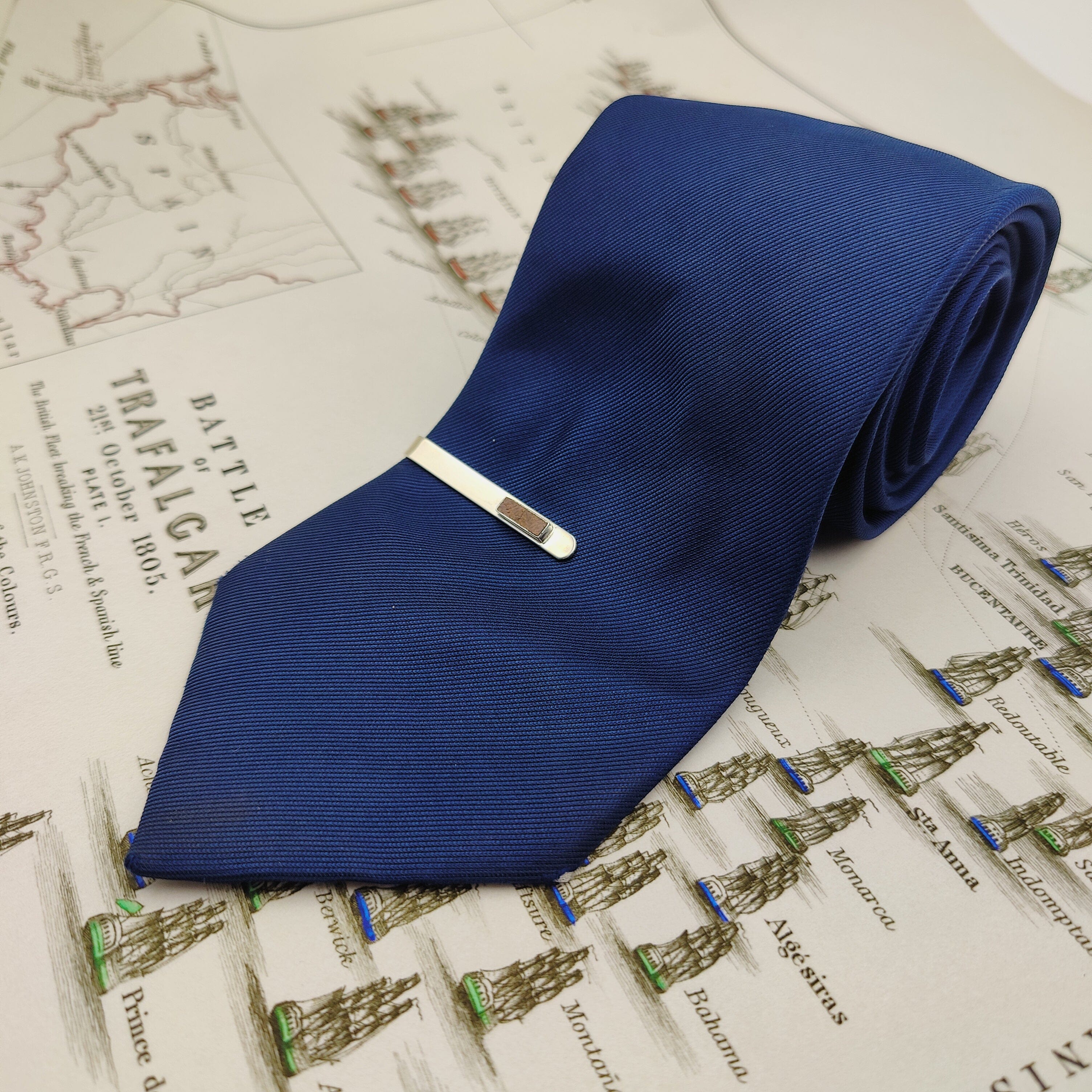 Hepburn and Hughes HMS Victory Oak Tie Pin for Men | Nautical Gift | Set in Sterling Silver