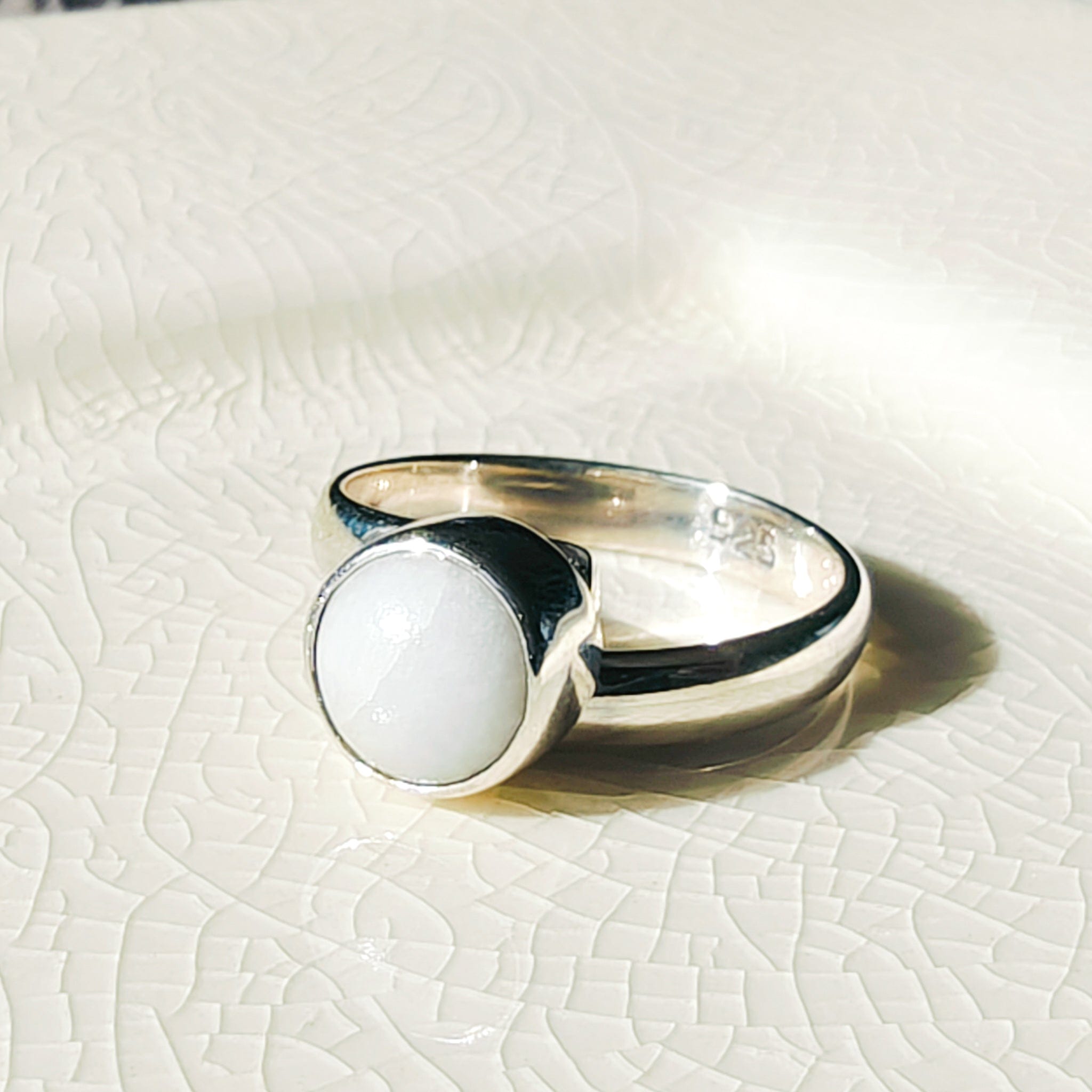 Hepburn and Hughes Isle of Skye Marble Adjustable Ring | Sterling Silver Scottish Heritage Jewellery
