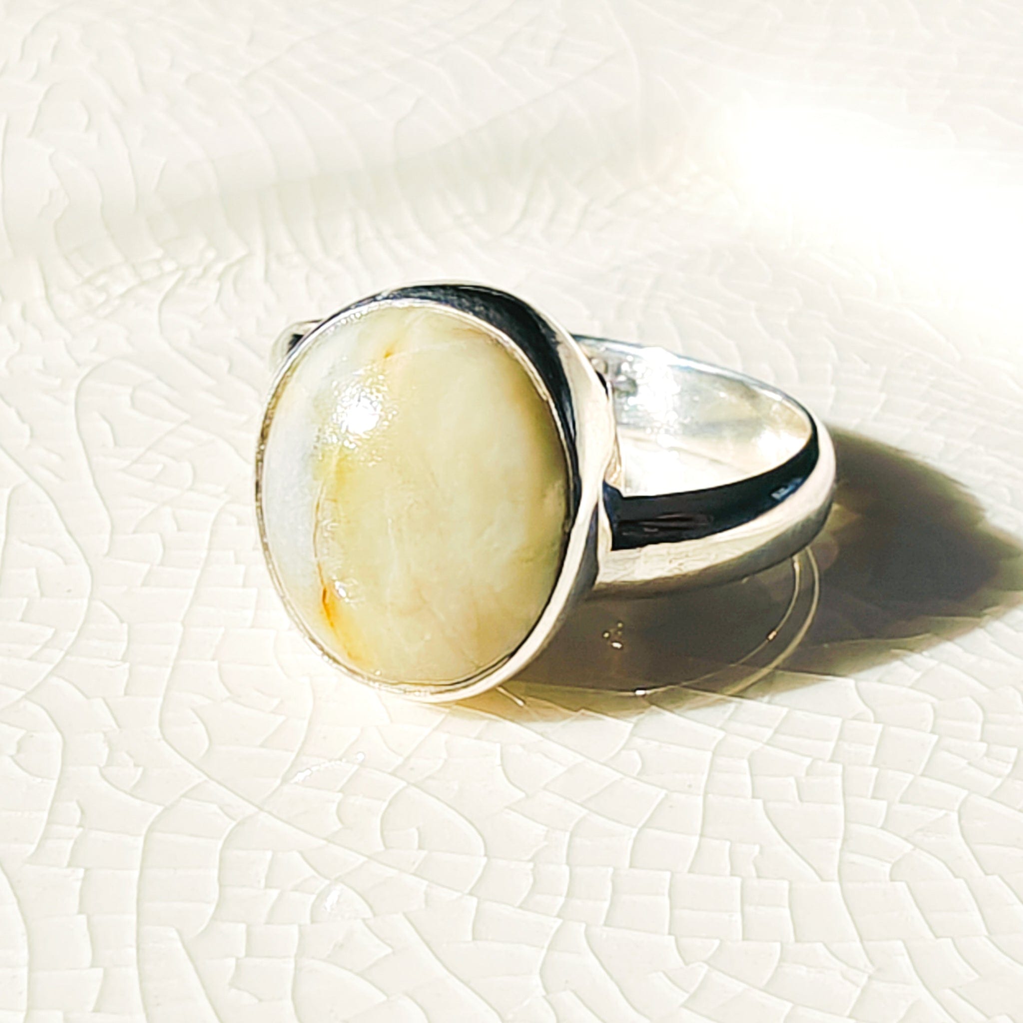 Hepburn and Hughes Isle of Skye Marble Adjustable Ring | Sterling Silver Scottish Heritage Jewellery