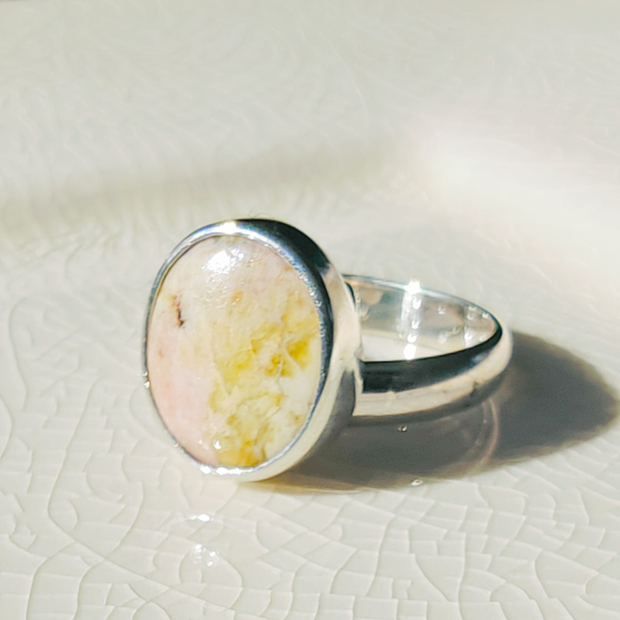 Hepburn and Hughes Isle of Skye Marble Adjustable Ring | Sterling Silver Scottish Heritage Jewellery