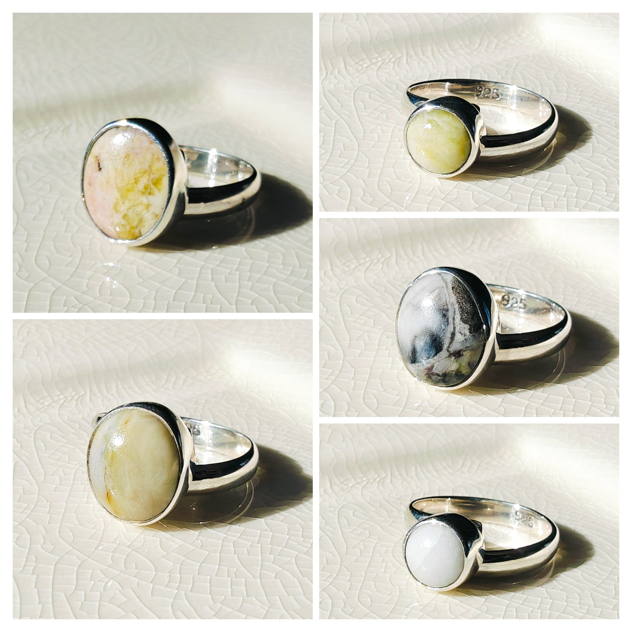 Hepburn and Hughes Isle of Skye Marble Adjustable Ring | Sterling Silver Scottish Heritage Jewellery