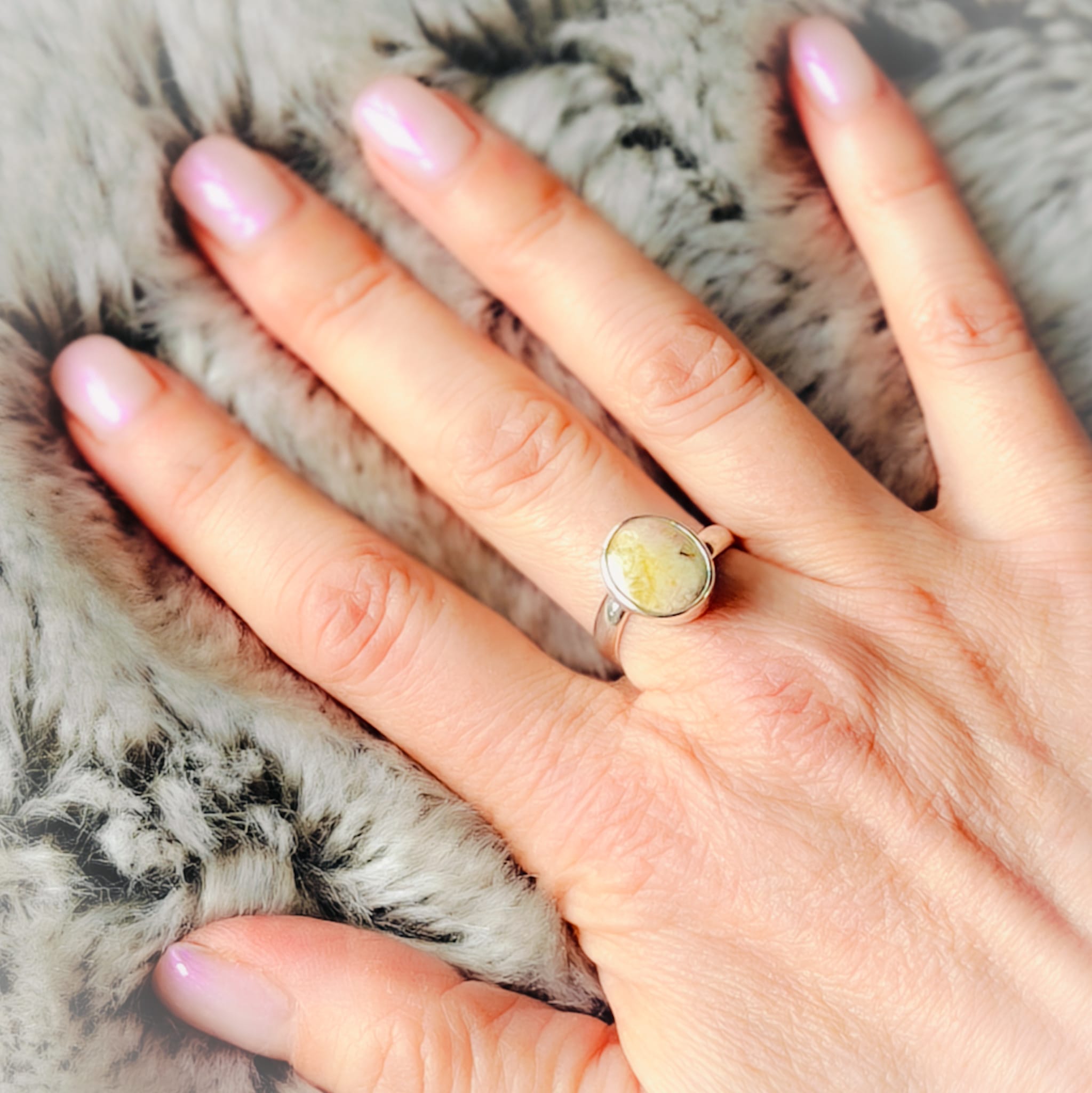 Hepburn and Hughes Isle of Skye Marble Adjustable Ring | Sterling Silver Scottish Heritage Jewellery