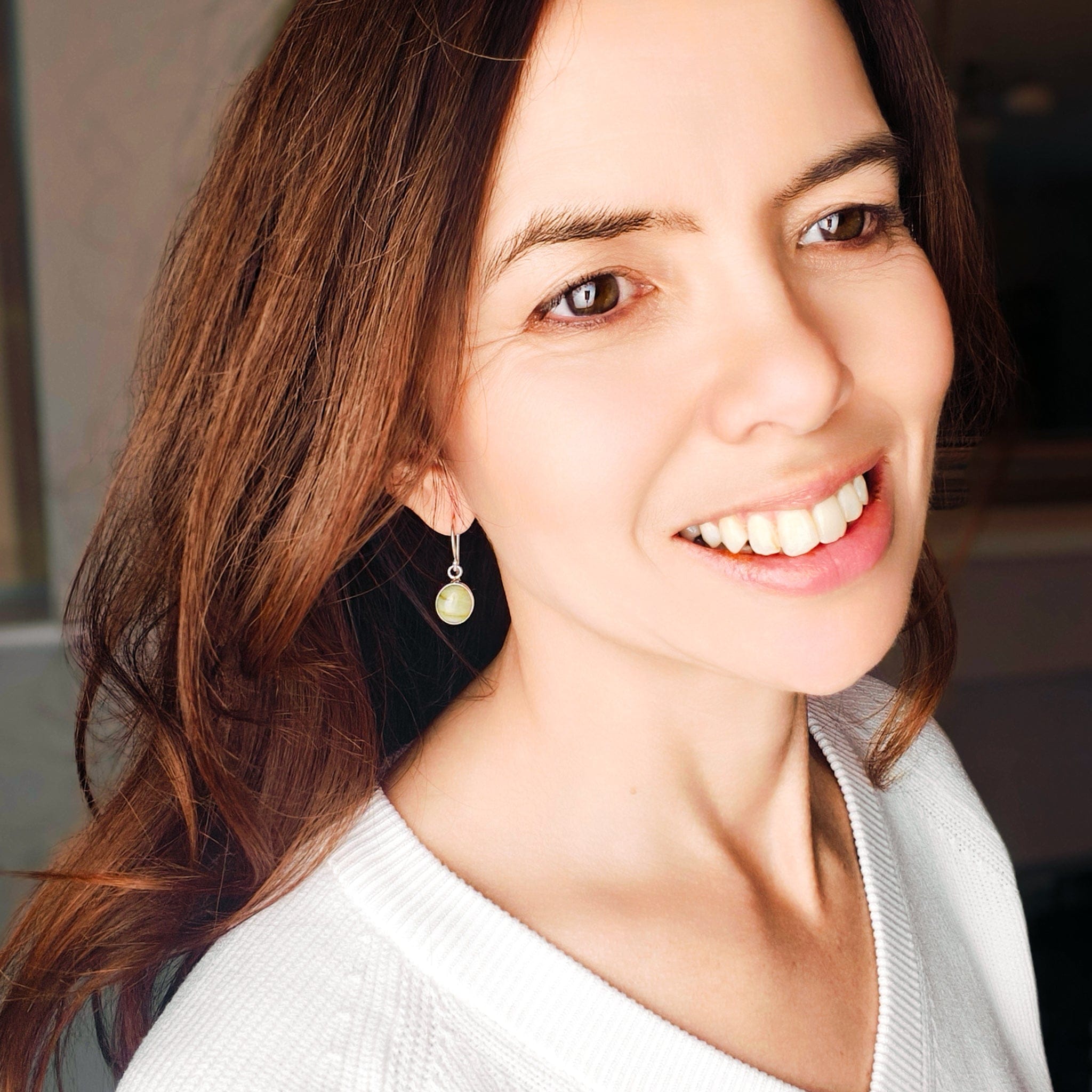 Hepburn and Hughes Isle of Skye Marble Earrings | Scottish Gift | 10mm Oval | Sterling Silve