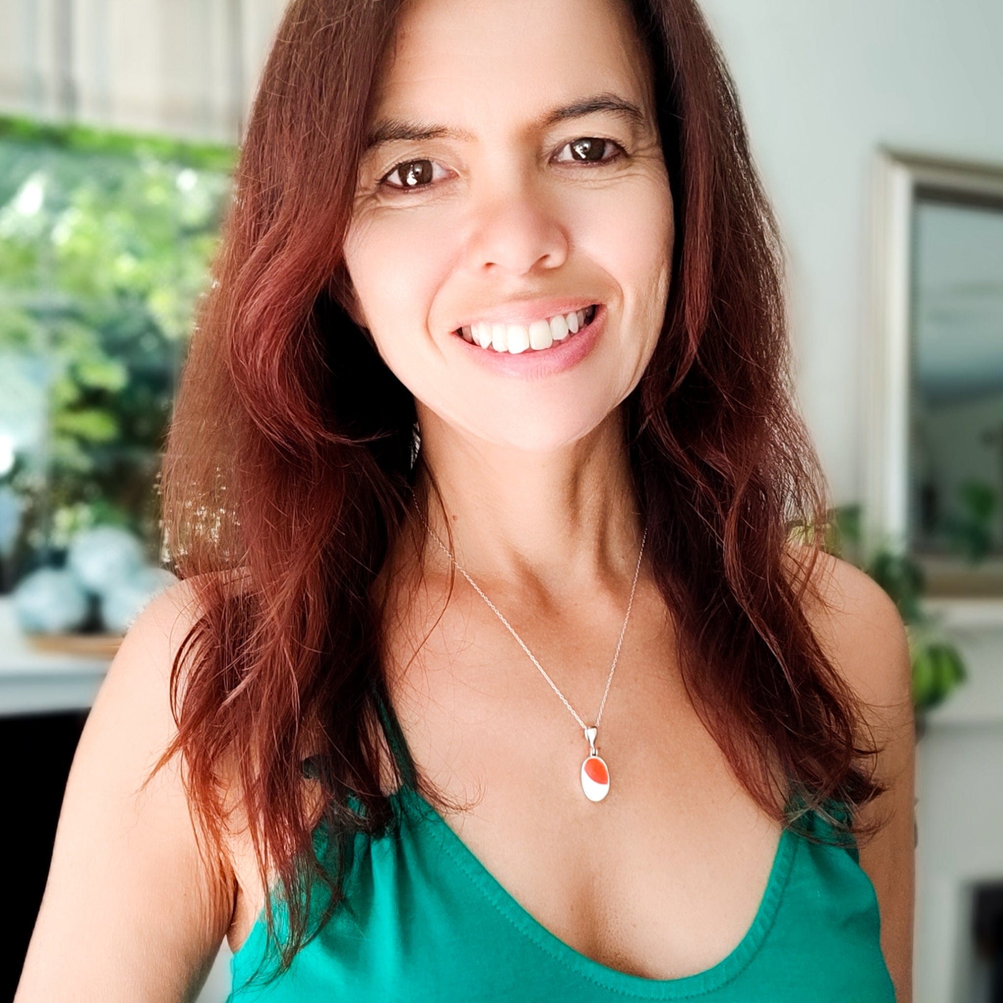 Hepburn & Hughes Isle of Skye Marble Pendant | Scotland Gift | 7mm Stone | Sterling Silver