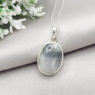 Hepburn & Hughes Isle of Skye Marble Pendant | Scottish Gift | 18mm White and Grey Oval Stones | Five options | Sterling Silver