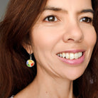 Hepburn & Hughes Japanese Imari Earrings | Round Porcelain Drop | Sterling Silver