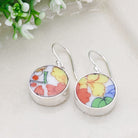 Hepburn & Hughes Japanese Imari Earrings | Round Porcelain Drop | Sterling Silver