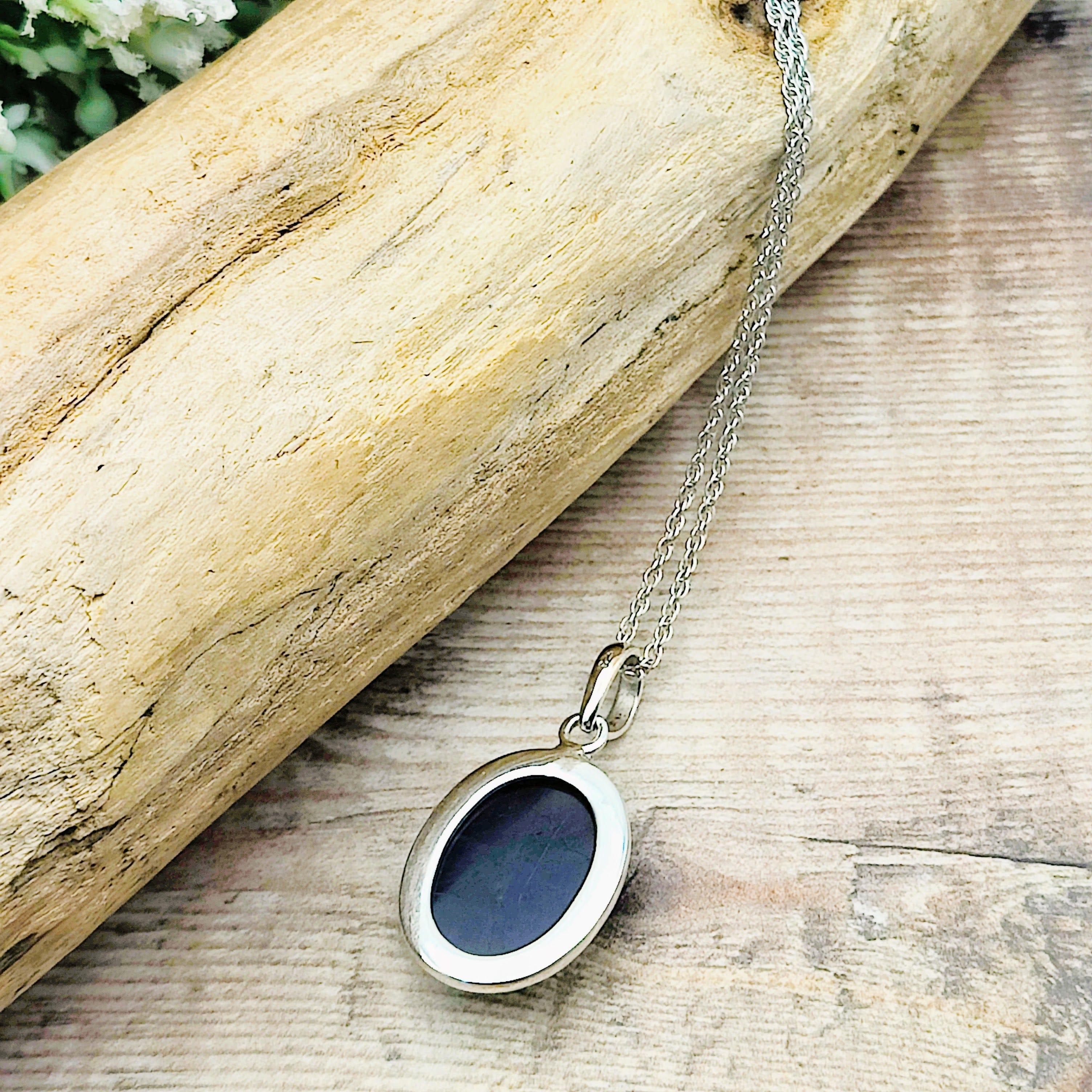 Hepburn and Hughes Labradorite Pendant | 20m Oval | Blue Gemstone | Sterling Silver