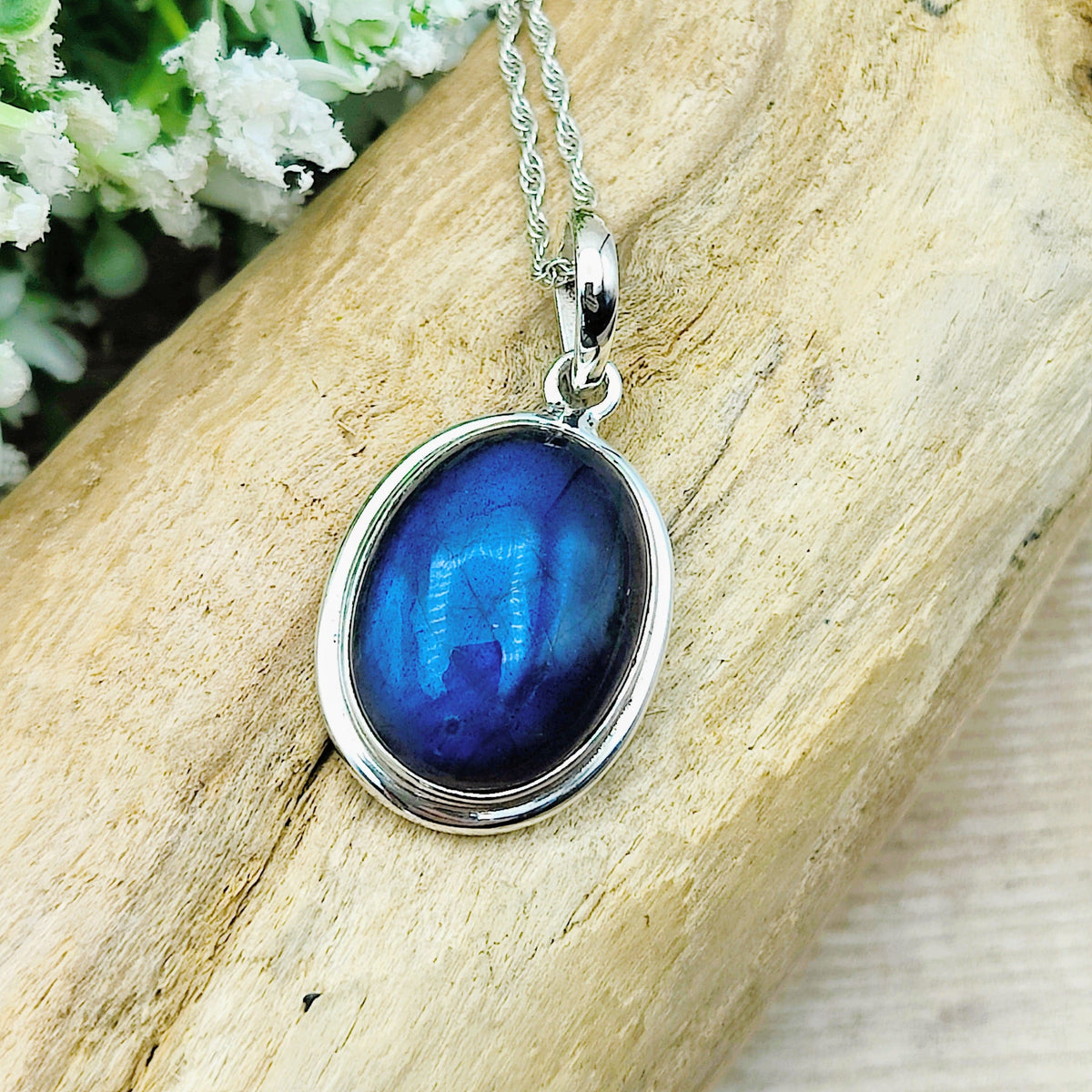 Sterling Silver Double Labradorite Pendants