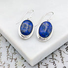 Hepburn and Hughes Lapis Lazuli Earrings | 15mm Oval | September Birthstone | Sterling Silver