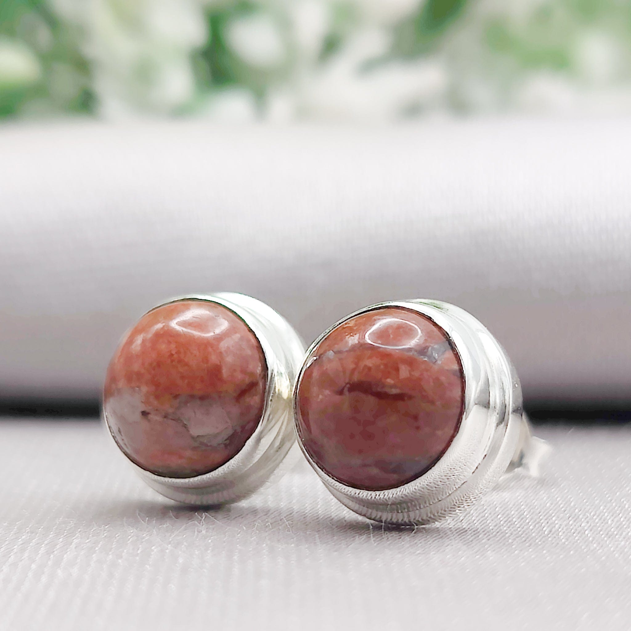 Hepburn and Hughes Lewisian Gneiss Earrings | Scottish Gift | 8mm Circles | Sterling Silver