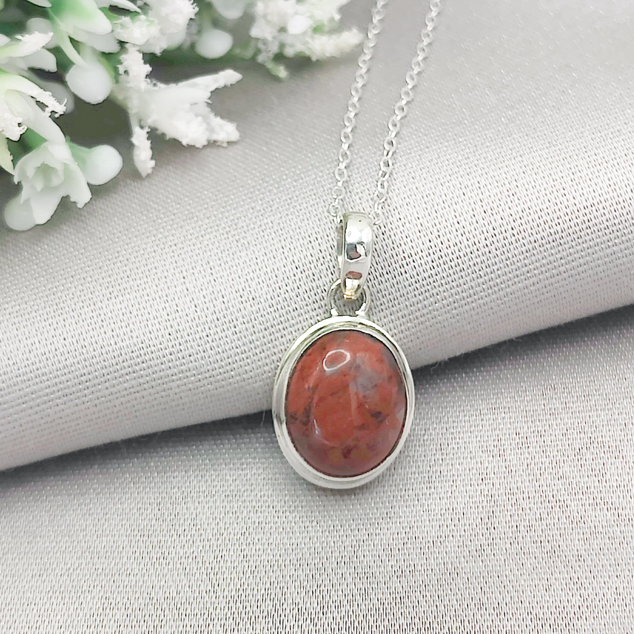 Hepburn and Hughes Lewisian Gneiss Necklace | Geology Gift | 20mm Oval | Sterling Silver