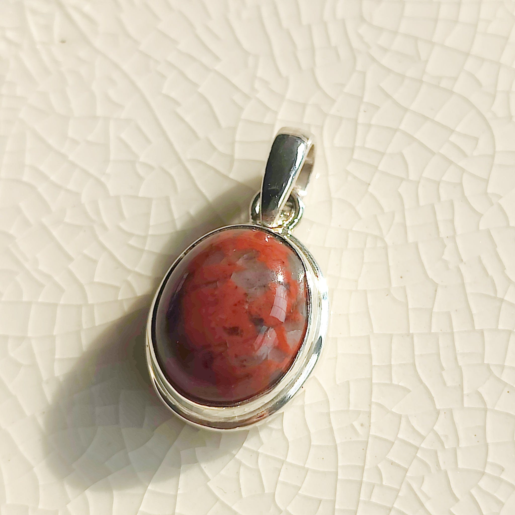 Hepburn and Hughes Lewisian Gneiss Necklace | Geology Gift | 20mm Oval | Sterling Silver