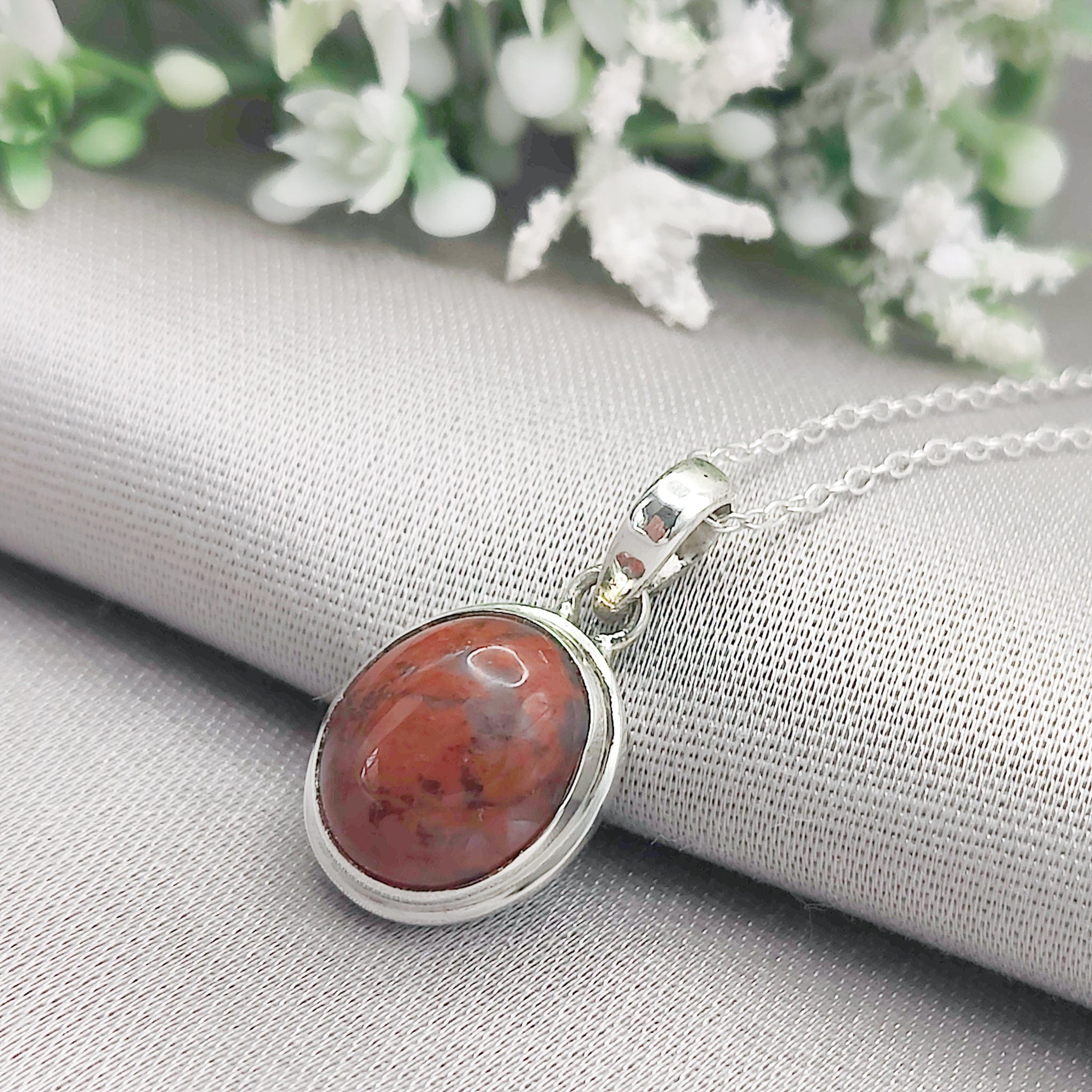 Hepburn and Hughes Lewisian Gneiss Necklace | Geology Gift | 20mm Oval | Sterling Silver
