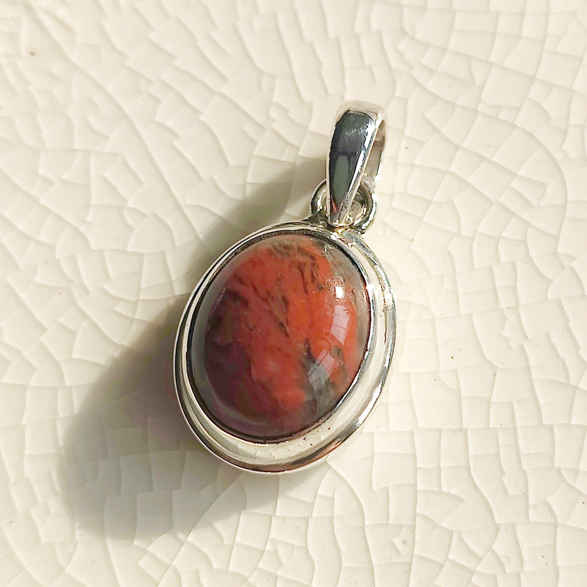 Hepburn and Hughes Lewisian Gneiss Necklace | Geology Gift | 20mm Oval | Sterling Silver